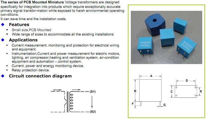 2mA/2mA  Mini Voltage Transformer 2